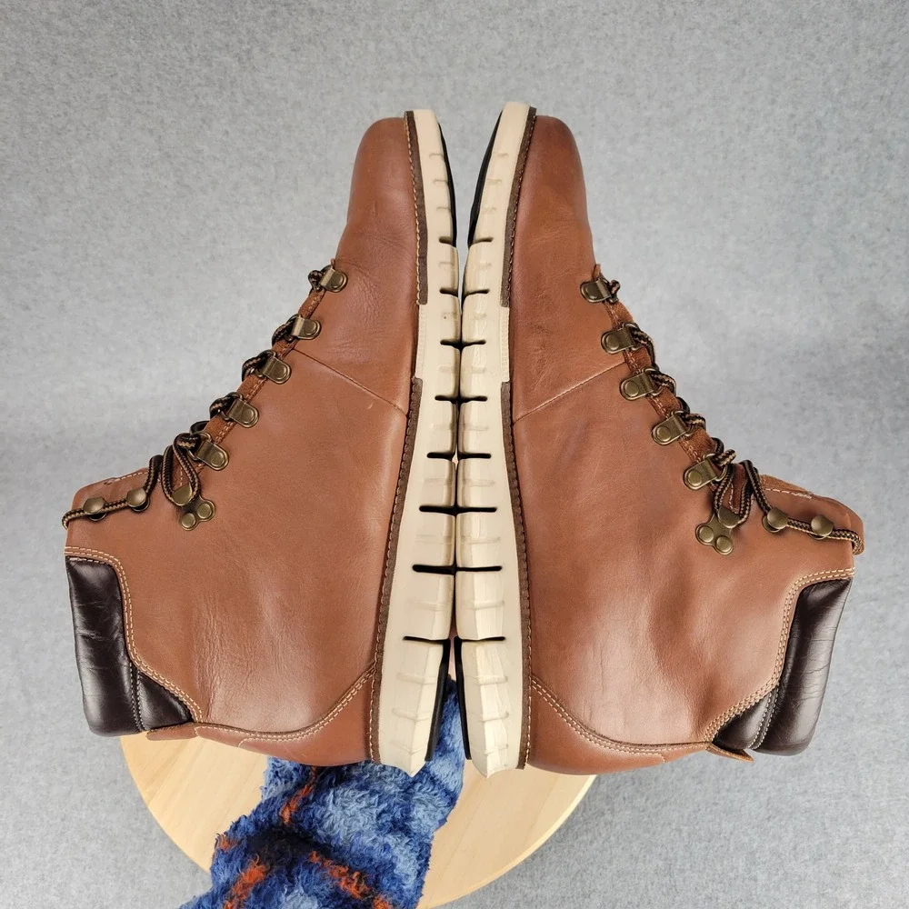 Cole Haan Zerogrand‎ Hiker Boots Mens 11.5 Tan Leather Water Resistant C25555